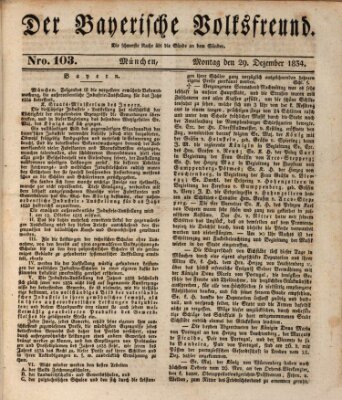 Der bayerische Volksfreund Montag 29. Dezember 1834
