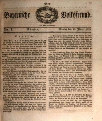 Der bayerische Volksfreund Montag 12. Januar 1835