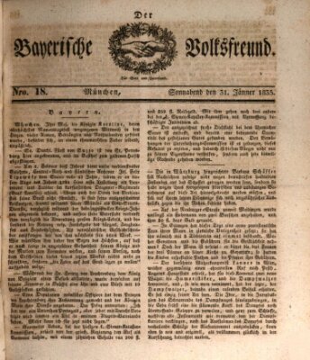 Der bayerische Volksfreund Samstag 31. Januar 1835