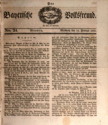 Der bayerische Volksfreund Mittwoch 11. Februar 1835