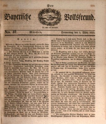 Der bayerische Volksfreund Donnerstag 5. März 1835