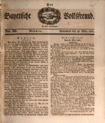 Der bayerische Volksfreund Samstag 28. März 1835