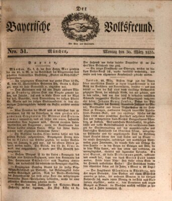 Der bayerische Volksfreund Montag 30. März 1835