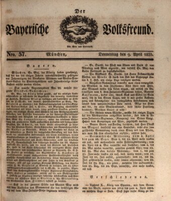 Der bayerische Volksfreund Donnerstag 9. April 1835