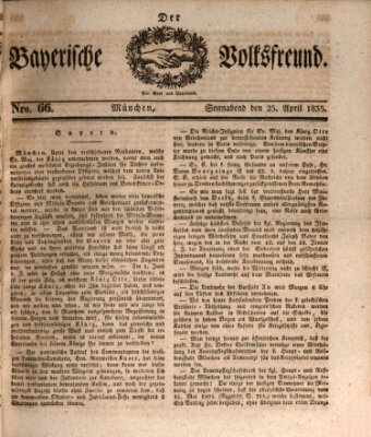 Der bayerische Volksfreund Samstag 25. April 1835