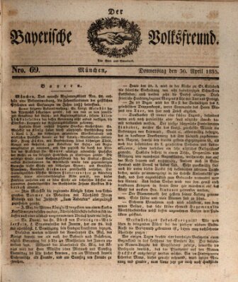 Der bayerische Volksfreund Donnerstag 30. April 1835