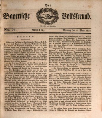 Der bayerische Volksfreund Montag 4. Mai 1835