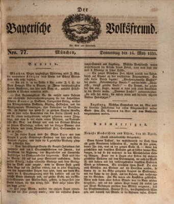 Der bayerische Volksfreund Donnerstag 14. Mai 1835