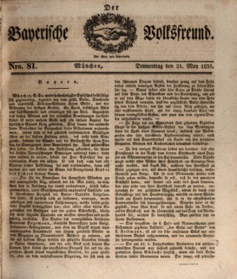 Der bayerische Volksfreund Donnerstag 21. Mai 1835