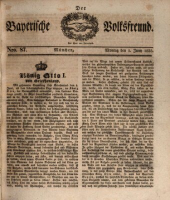 Der bayerische Volksfreund Montag 1. Juni 1835