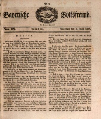 Der bayerische Volksfreund Mittwoch 3. Juni 1835