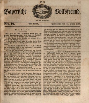 Der bayerische Volksfreund Samstag 13. Juni 1835