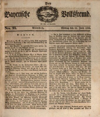 Der bayerische Volksfreund Montag 15. Juni 1835