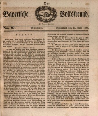 Der bayerische Volksfreund Samstag 20. Juni 1835