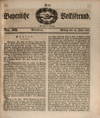 Der bayerische Volksfreund Montag 29. Juni 1835