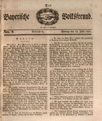 Der bayerische Volksfreund Montag 13. Juli 1835