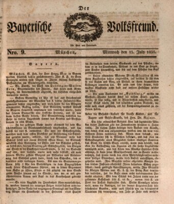 Der bayerische Volksfreund Mittwoch 15. Juli 1835