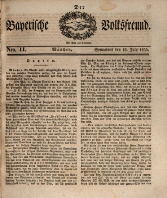 Der bayerische Volksfreund Samstag 18. Juli 1835