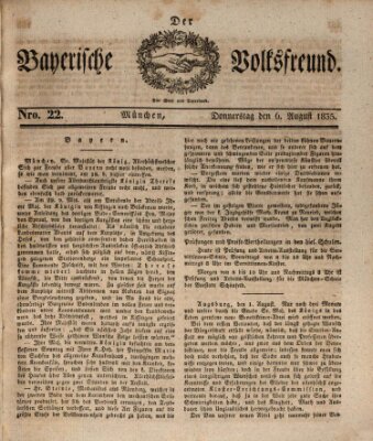 Der bayerische Volksfreund Donnerstag 6. August 1835