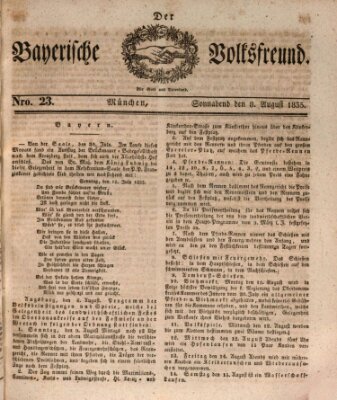 Der bayerische Volksfreund Samstag 8. August 1835