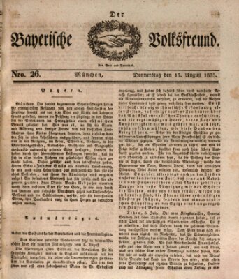 Der bayerische Volksfreund Donnerstag 13. August 1835