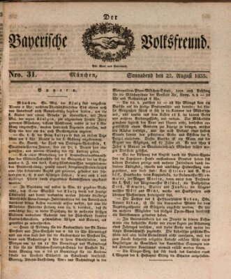 Der bayerische Volksfreund Samstag 22. August 1835