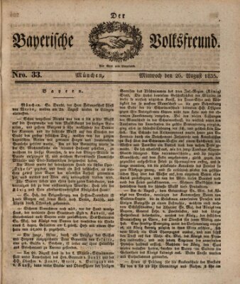 Der bayerische Volksfreund Mittwoch 26. August 1835