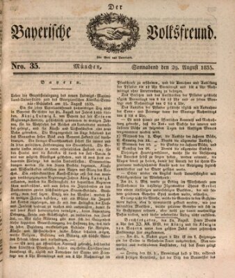 Der bayerische Volksfreund Samstag 29. August 1835