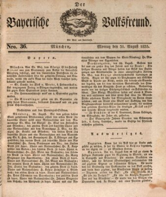 Der bayerische Volksfreund Montag 31. August 1835