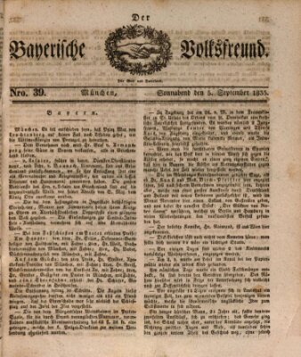 Der bayerische Volksfreund Samstag 5. September 1835