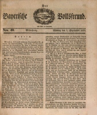 Der bayerische Volksfreund Montag 7. September 1835