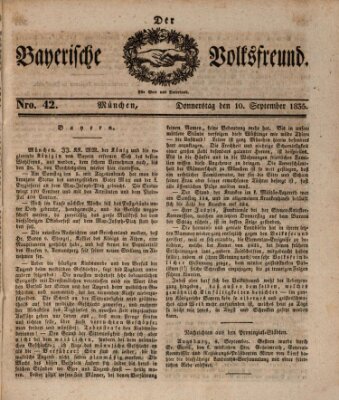 Der bayerische Volksfreund Donnerstag 10. September 1835