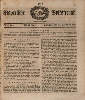 Der bayerische Volksfreund Donnerstag 24. September 1835