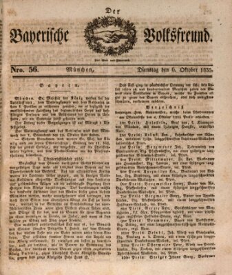 Der bayerische Volksfreund Dienstag 6. Oktober 1835