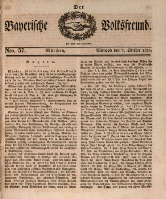 Der bayerische Volksfreund Mittwoch 7. Oktober 1835