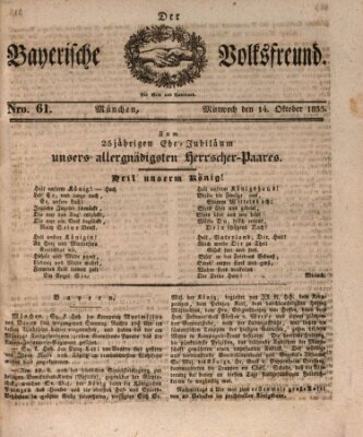 Der bayerische Volksfreund Mittwoch 14. Oktober 1835