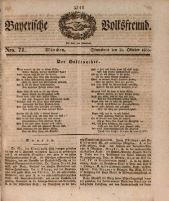 Der bayerische Volksfreund Samstag 31. Oktober 1835