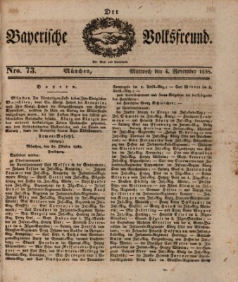 Der bayerische Volksfreund Mittwoch 4. November 1835