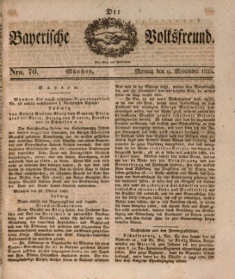 Der bayerische Volksfreund Montag 9. November 1835