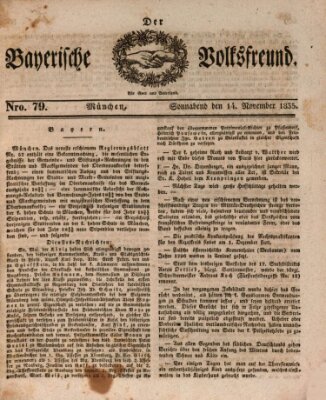 Der bayerische Volksfreund Samstag 14. November 1835