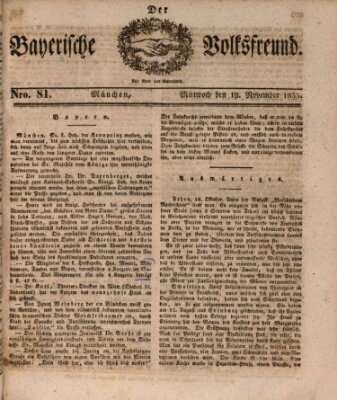 Der bayerische Volksfreund Mittwoch 18. November 1835