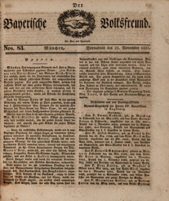 Der bayerische Volksfreund Samstag 21. November 1835