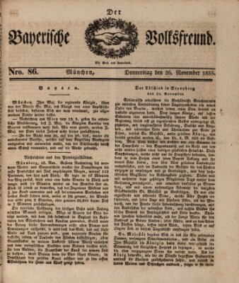 Der bayerische Volksfreund Donnerstag 26. November 1835