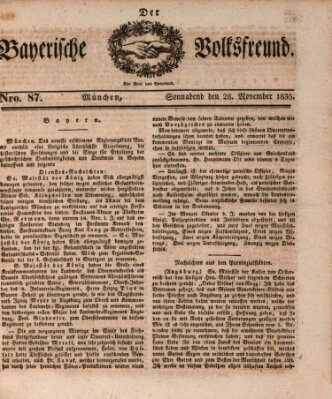Der bayerische Volksfreund Samstag 28. November 1835