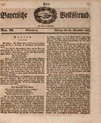 Der bayerische Volksfreund Montag 30. November 1835