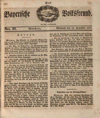 Der bayerische Volksfreund Mittwoch 16. Dezember 1835