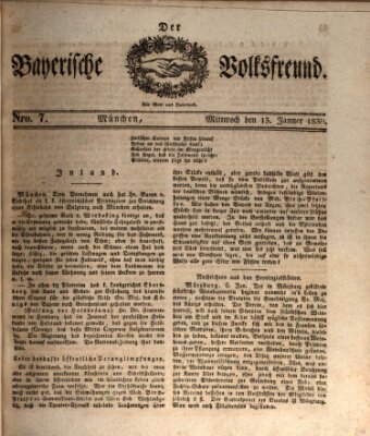 Der bayerische Volksfreund Mittwoch 13. Januar 1836