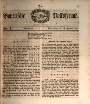 Der bayerische Volksfreund Donnerstag 14. Januar 1836