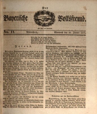 Der bayerische Volksfreund Mittwoch 20. Januar 1836