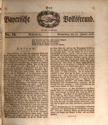 Der bayerische Volksfreund Donnerstag 21. Januar 1836